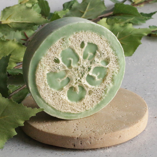 Rosemary and Double Mint Luxury Soap Bar with Loofah