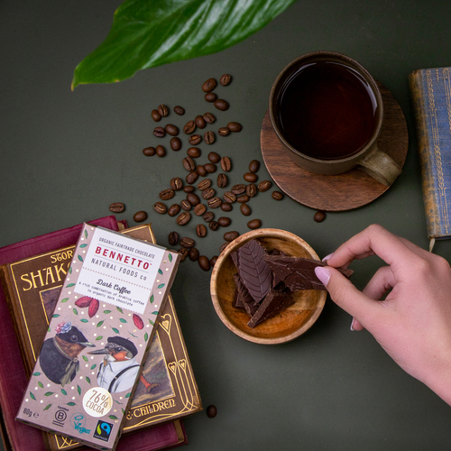 BENNETTO Organic Coffee in Dark Chocolate 80g